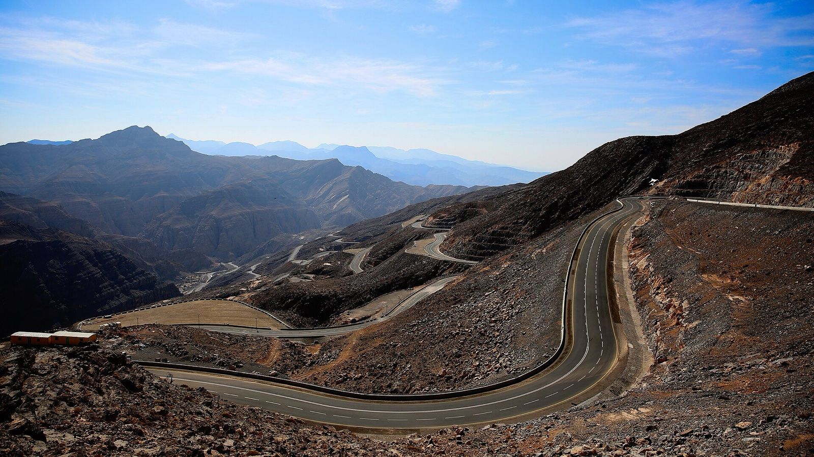 Winding mountain road up Jebel Jais in Ras Al Khaimah